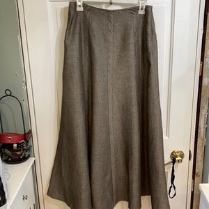 Linen Tweed Full A-line Maxi skirt